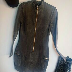 Black Denim Mini Dress (L)